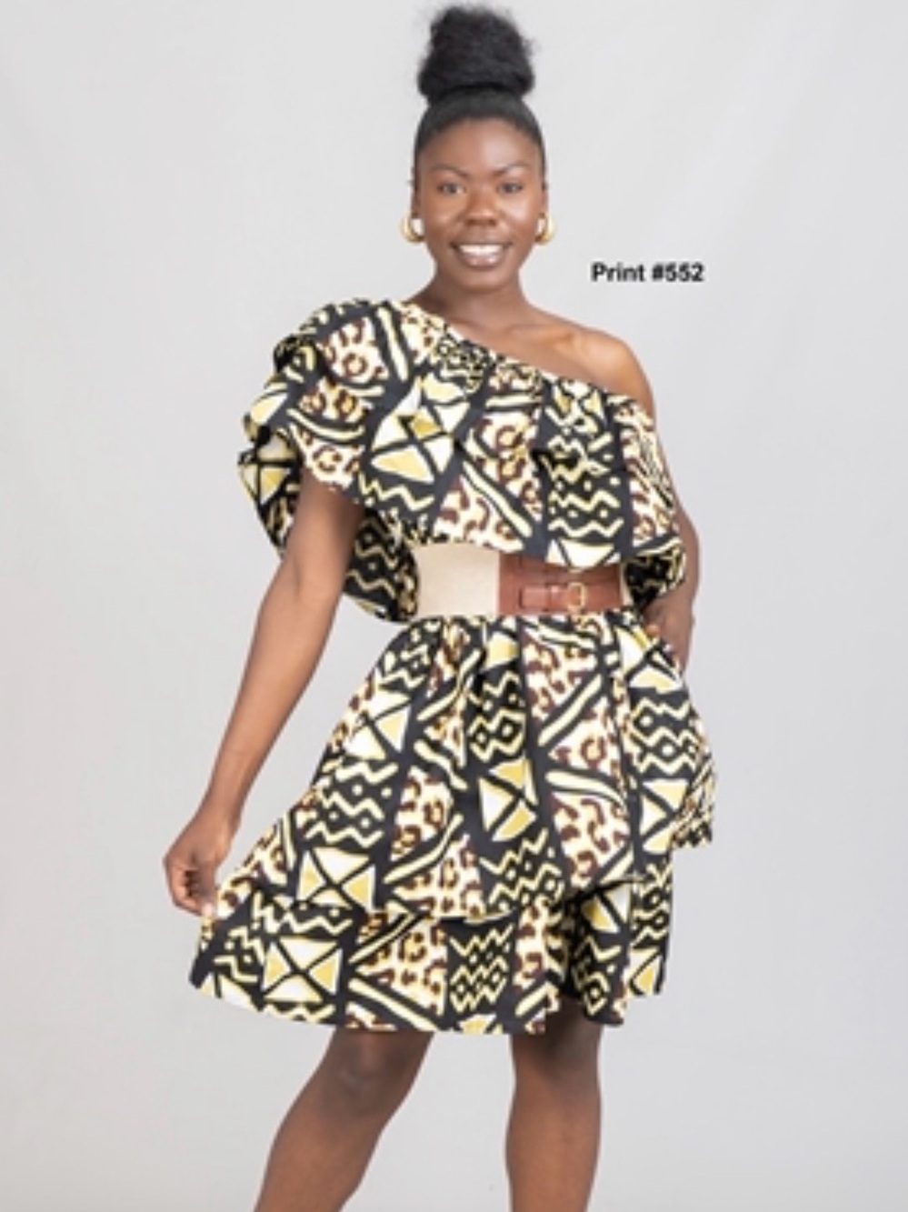 One-Shoulder Ruffle Tiered Dress